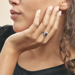 Bague Justine Or Blanc Saphir Et Diamant