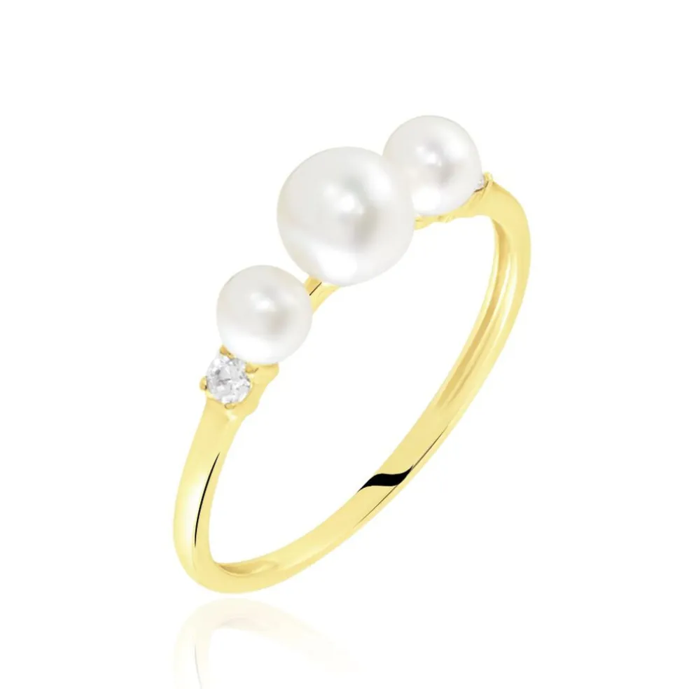 Bague Jwan Or Jaune Perle De Culture