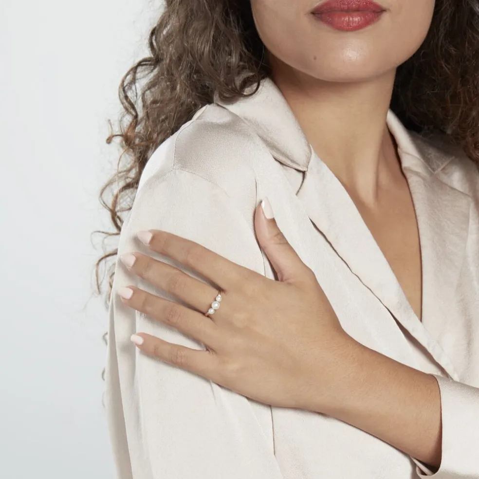 Bague Jwan Or Jaune Perle De Culture