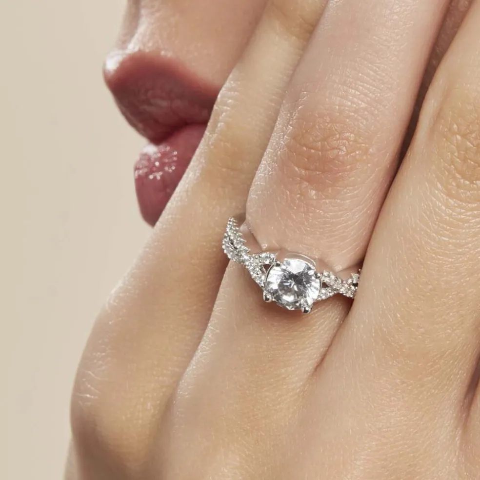 Bague Karin Argent Blanc Oxyde De Zirconium