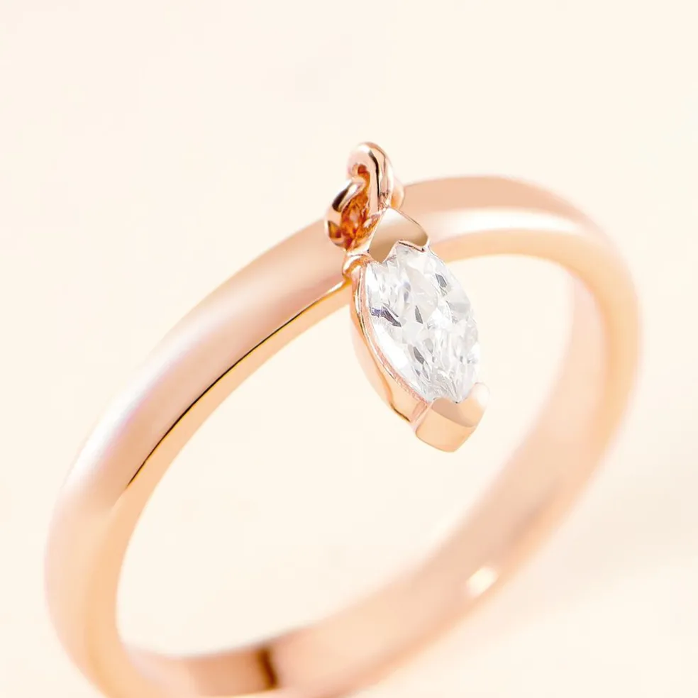 Bague Kenta Argent Rose Oxyde De Zirconium