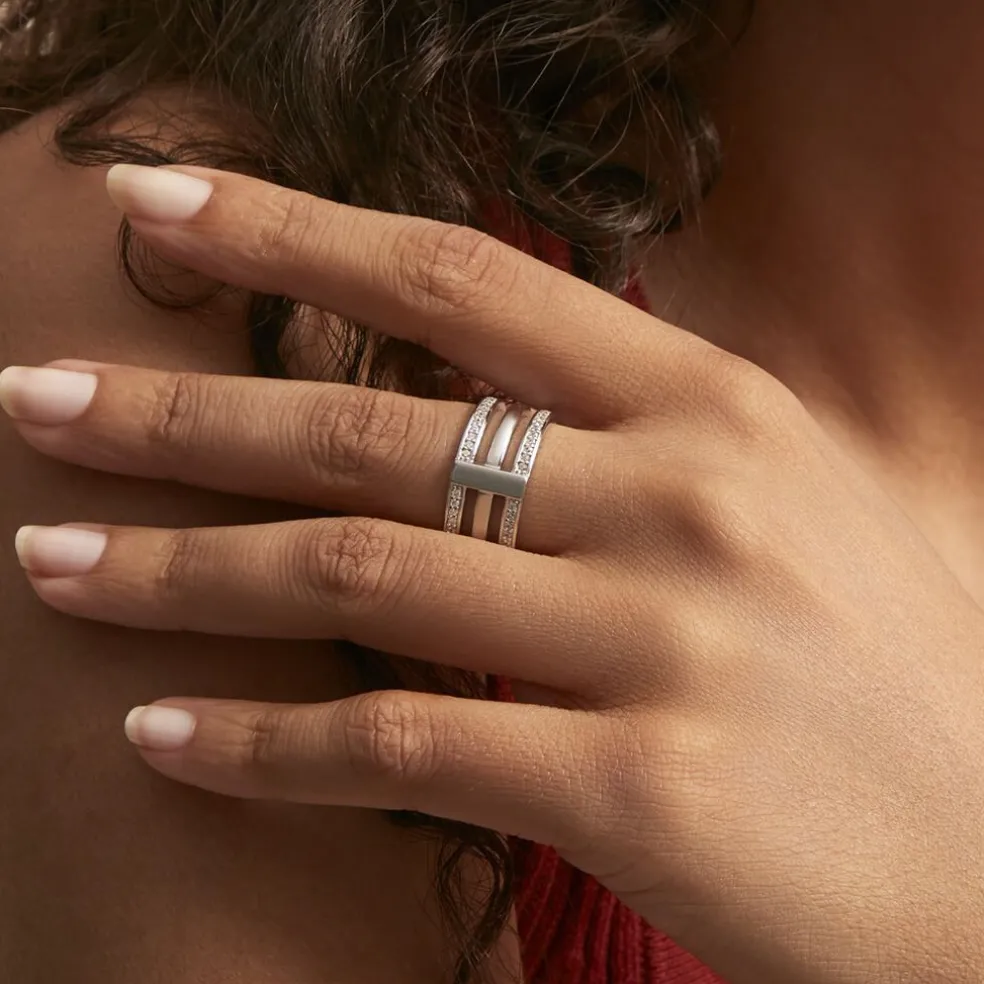 Bague Kirsten Argent Blanc Oxyde De Zirconium