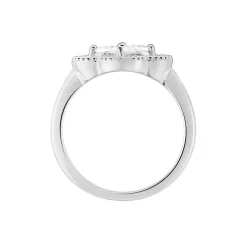 Bague Laetizia Fleur Argent Blanc Oxyde De Zirconium