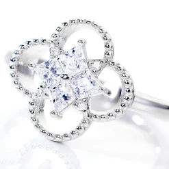 Bague Laetizia Fleur Argent Blanc Oxyde De Zirconium