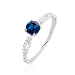 Bague Lalia Or Blanc Topaze Et Oxyde De Zirconium