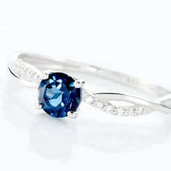 Bague Lalia Or Blanc Topaze Et Oxyde De Zirconium