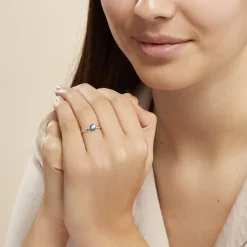 Bague Lalia Or Blanc Topaze Et Oxyde De Zirconium
