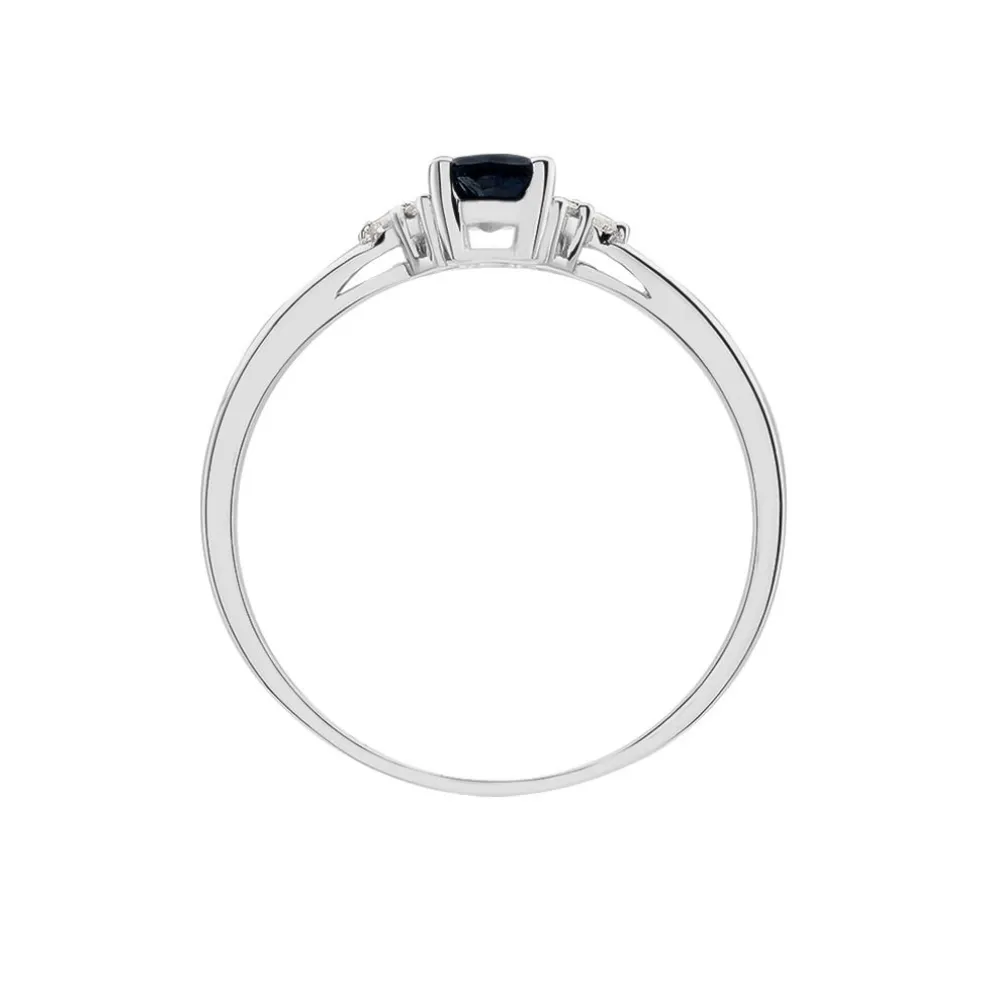 Bague Lea Or Blanc Saphir Et Diamant