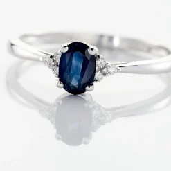 Bague Lea Or Blanc Saphir Et Diamant