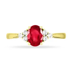 Bague Lea Or Jaune Rubis Et Diamant