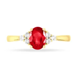 Bague Lea Or Jaune Rubis Et Diamant