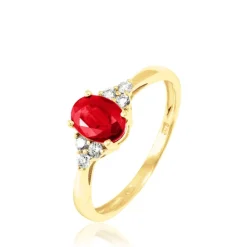 Bague Lea Or Jaune Rubis Et Diamant