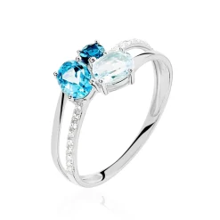 Bague Lilia Or Blanc Topaze