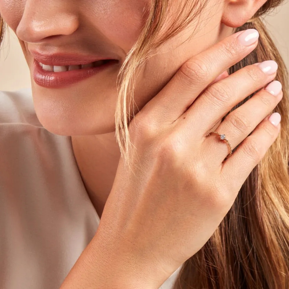 Bague Lilou Plaqué Or Doré Oxyde De Zirconium