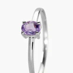 Bague Lily Or Blanc Amethyste