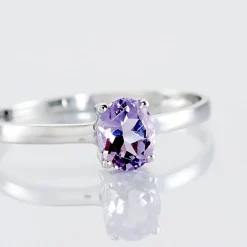 Bague Lily Or Blanc Amethyste