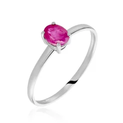 Bague Lily Or Blanc Rubis