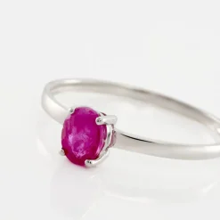 Bague Lily Or Blanc Rubis