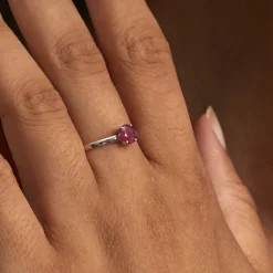 Bague Lily Or Blanc Rubis