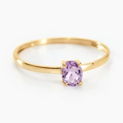 Bague Lily Or Jaune Amethyste