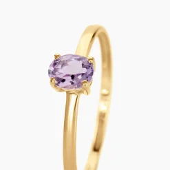 Bague Lily Or Jaune Amethyste