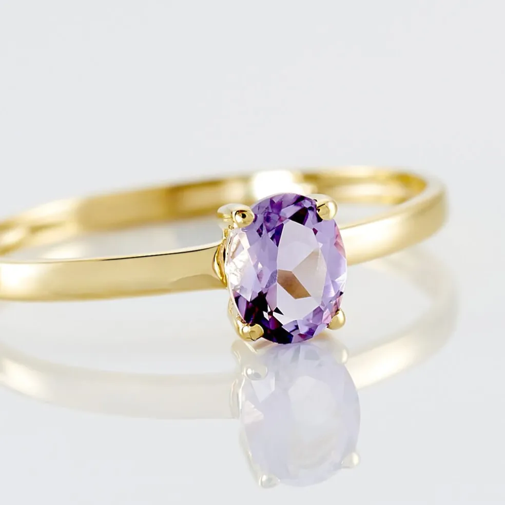 Bague Lily Or Jaune Amethyste