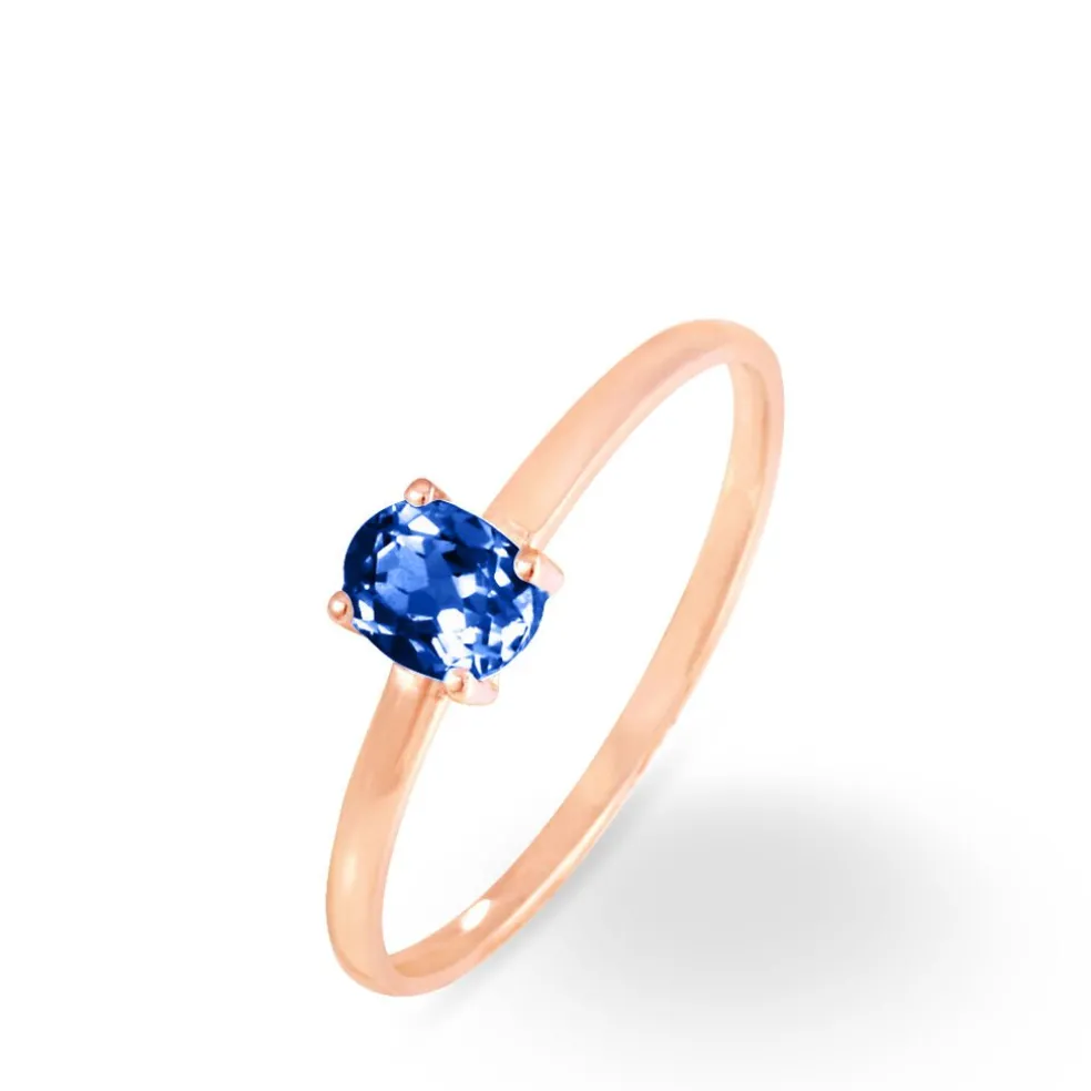 Bague Lily Or Rose Saphir