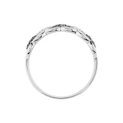 Bague Lina-maria Or Blanc Saphir Et Diamant