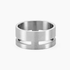 Bague Line Acier Blanc