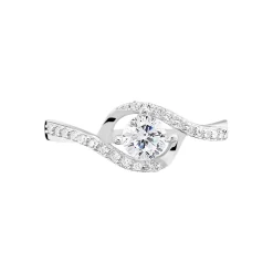 Bague Lines Argent Blanc Oxyde De Zirconium