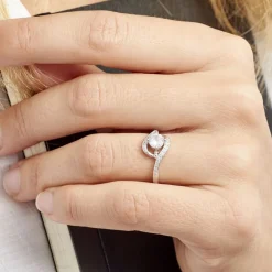 Bague Lines Argent Blanc Oxyde De Zirconium