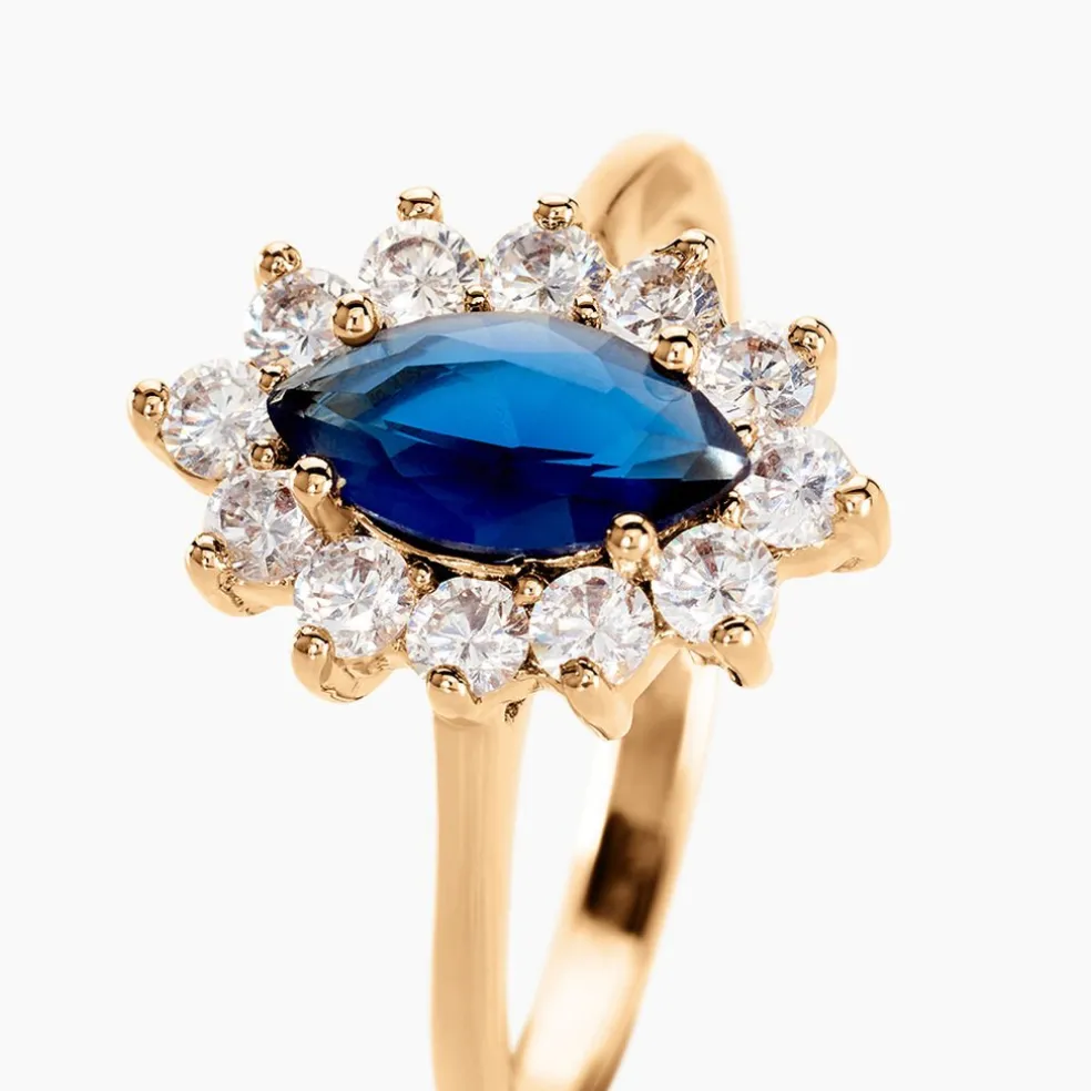 Bague Lisea Plaqué Or Jaune Verre Et Oxyde De Zirconium