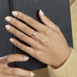 Bague Lora Or Rose Topaze Et Oxyde De Zirconium