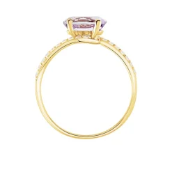 Bague Loriane Or Jaune Amethyste Et Oxyde De Zirconium