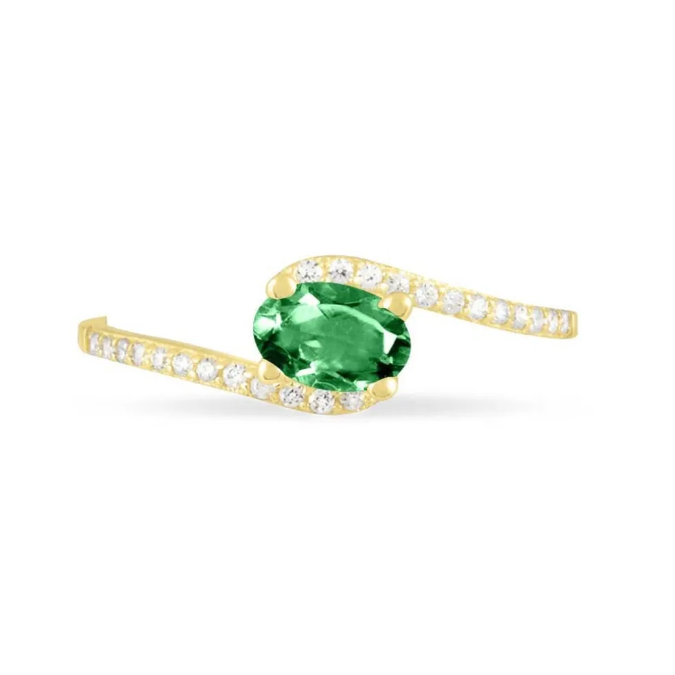 Bague Loriane Or Jaune Emeraude Et Diamant