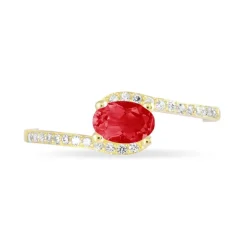 Bague Loriane Or Jaune Rubis Et Diamant