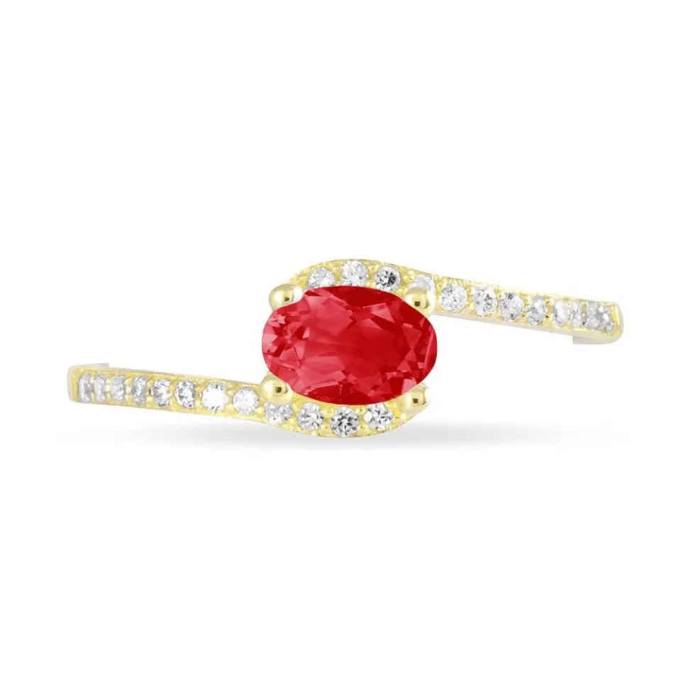 Bague Loriane Or Jaune Rubis Et Diamant