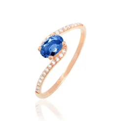 Bague Loriane Or Rose Saphir Et Diamant