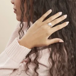 Bague Loris Argent Blanc Perle De Culture Et Oxyde De Zirconium