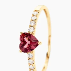 Bague Love Ring Or Jaune Rhodolite Oxyde De Zirconium