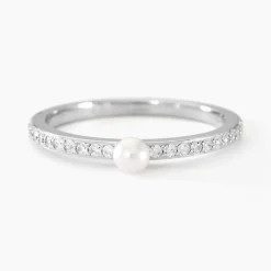 Bague Lua Argent Blanc Perle De Culture Oxyde De Zirconium