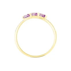 Bague Lukretia Or Jaune Amethyste Et Oxyde De Zirconium