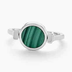 Bague Lunatique Argent Blanc Malachite Onyx