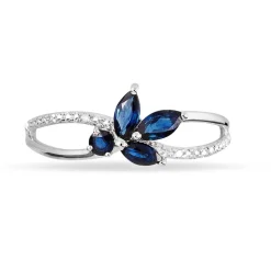 Bague Lupe Or Blanc Saphir Et Diamant