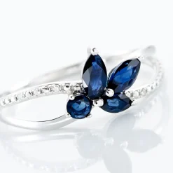 Bague Lupe Or Blanc Saphir Et Diamant