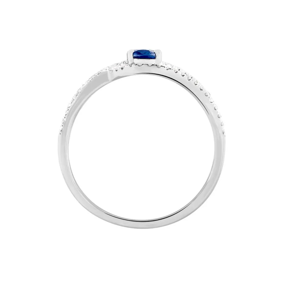 Bague Lyna Or Blanc Saphir Et Diamant