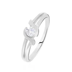 Bague Lyse Argent Blanc Oxyde De Zirconium