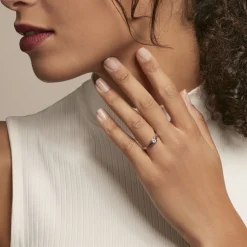 Bague Lyse Argent Blanc Oxyde De Zirconium