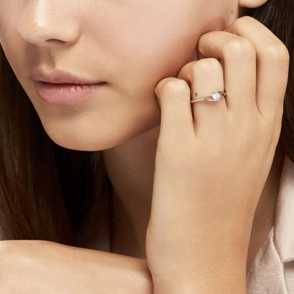 Bague Lysie Argent Blanc Oxyde De Zirconium