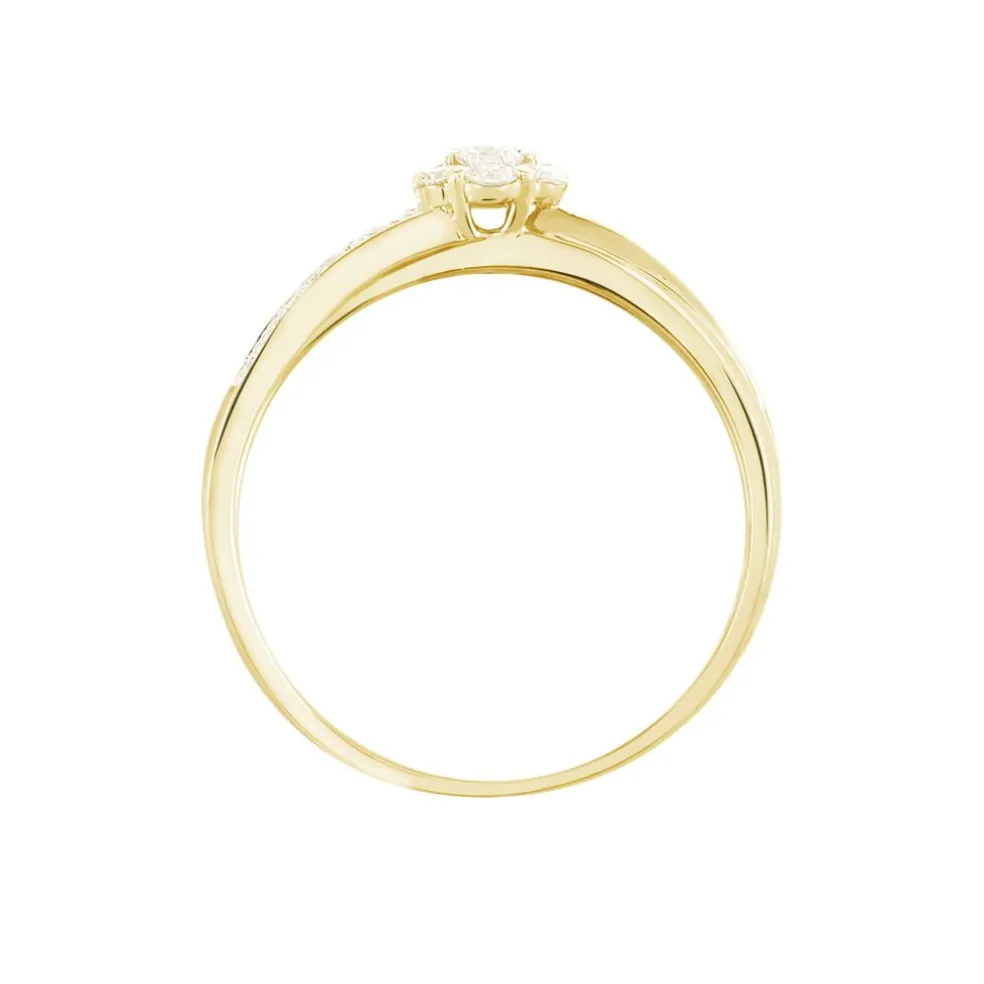 Bague Magnolia Croisee Or Jaune Diamant
